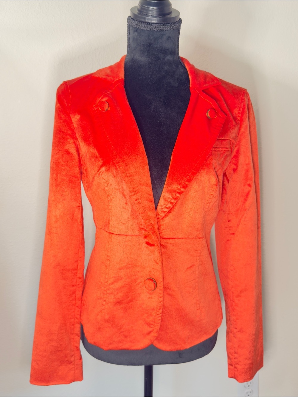 Armani Exchange Vibrant Orange Velvet Blazer/Jacket